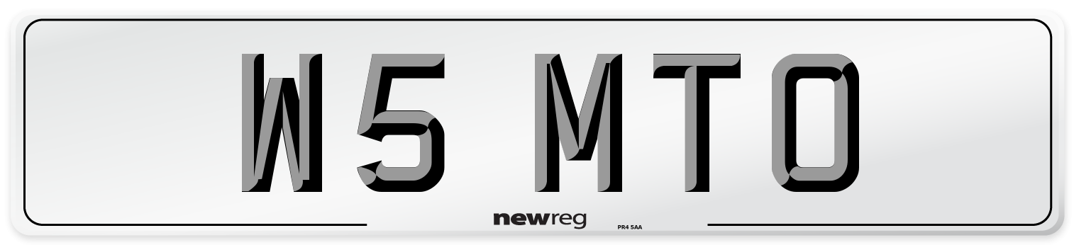 W5 MTO Number Plate from New Reg